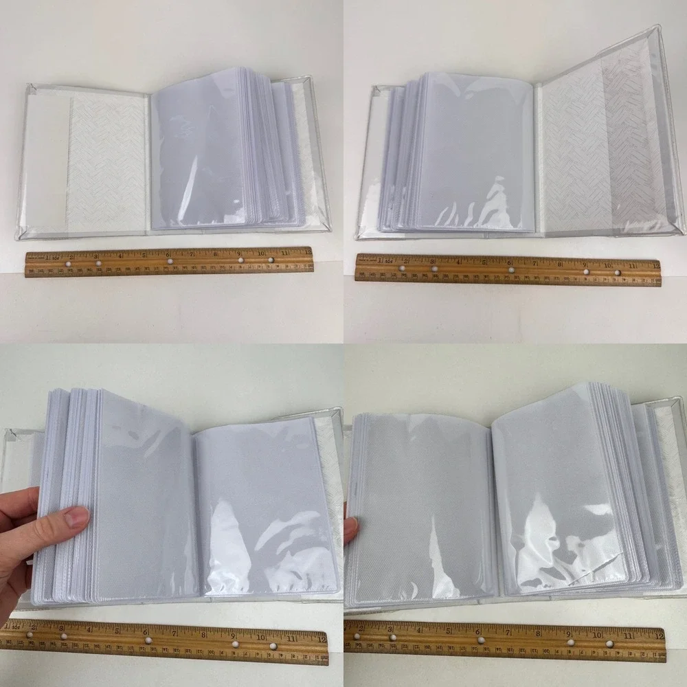 Vtg White Photo Album Mini Max AC Moore Gold Accents 100 Photo Pockets 4x6 READ